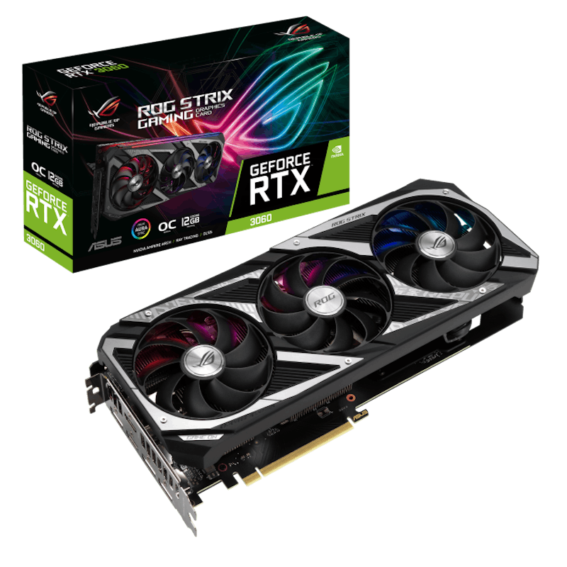 NVIDIA ASUS ROG STRIX Gaming GeForce RTX 3060 12GB OC V2 LHR Graphics Card (ROG-STRIX-RTX3060-O12G-V2-GAMING)