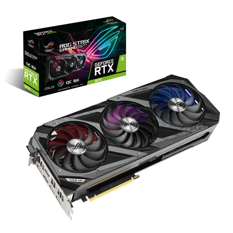 NVIDIA ASUS ROG STRIX Gaming Geforce RTX 3070 8GB OC V2 LHR Graphics Card (ROG-STRIX-RTX3070-O8G-V2-GAMING)