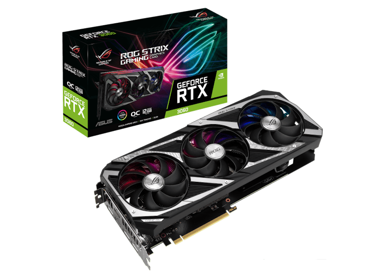NVIDIA ASUS ROG STRIX GeForce RTX 3060 OC Edition 12GB Graphics Card (ROG-STRIX-RTX3060-O12G-GAMING)