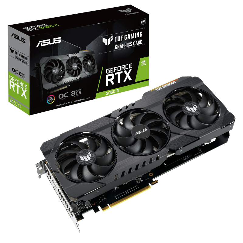 NVIDIA ASUS TUF Gaming GeForce RTX 3060 Ti V2 8GB OC LHR Graphics Card (TUF-RTX3060TI-O8G-V2-GAMING)