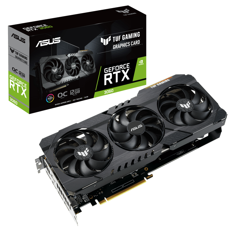 NVIDIA ASUS TUF Gaming GeForce RTX 3060 V2 12GB OC LHR Graphics Card (TUF-RTX3060-O12G-V2-GAMING)
