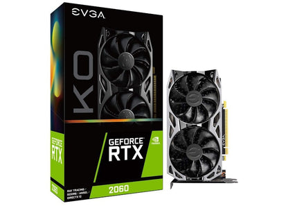 NVIDIA EVGA GeForce RTX 2060 KO Gaming, Dual Fans, Metal Backplate Graphic Card (06G-P4-2066-KR)