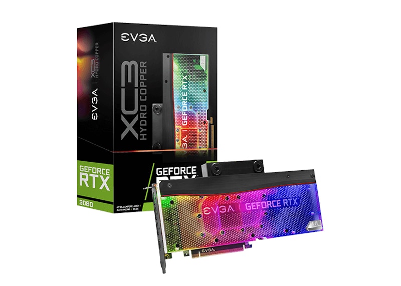 NVIDIA EVGA GeForce RTX 3080 XC3 ULTRA HYDRO COPPER GAMING 10G Graphics Card (10G-P5-3889-KR)