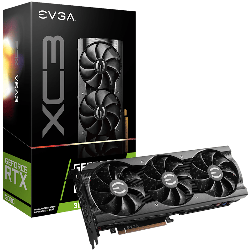 NVIDIA EVGA GeForce RTX 3090 XC3 GAMING 24GB GDDR6X, iCX3 Cooling ARGB LED Metal Backplate Graphic Card (24G-P5-3973-KR)