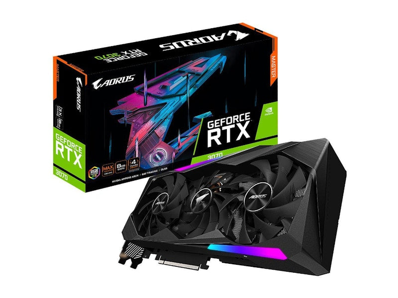 NVIDIA GIGABYTE AORUS GeForce RTX 3070 MASTER 8G Rev 2.0 LHR Graphics Card (GV-N3070AORUS M-8GD)