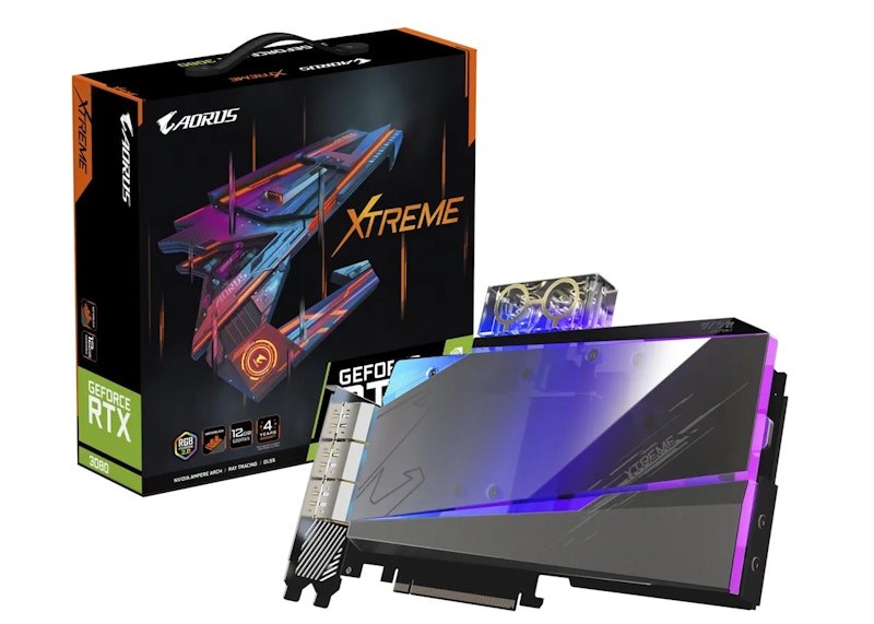 NVIDIA GIGABYTE AORUS GeForce RTX 3080 XTREME WATERFORCE WB 12G Graphics Card (GV-N3080AORUSX WB-12GD)