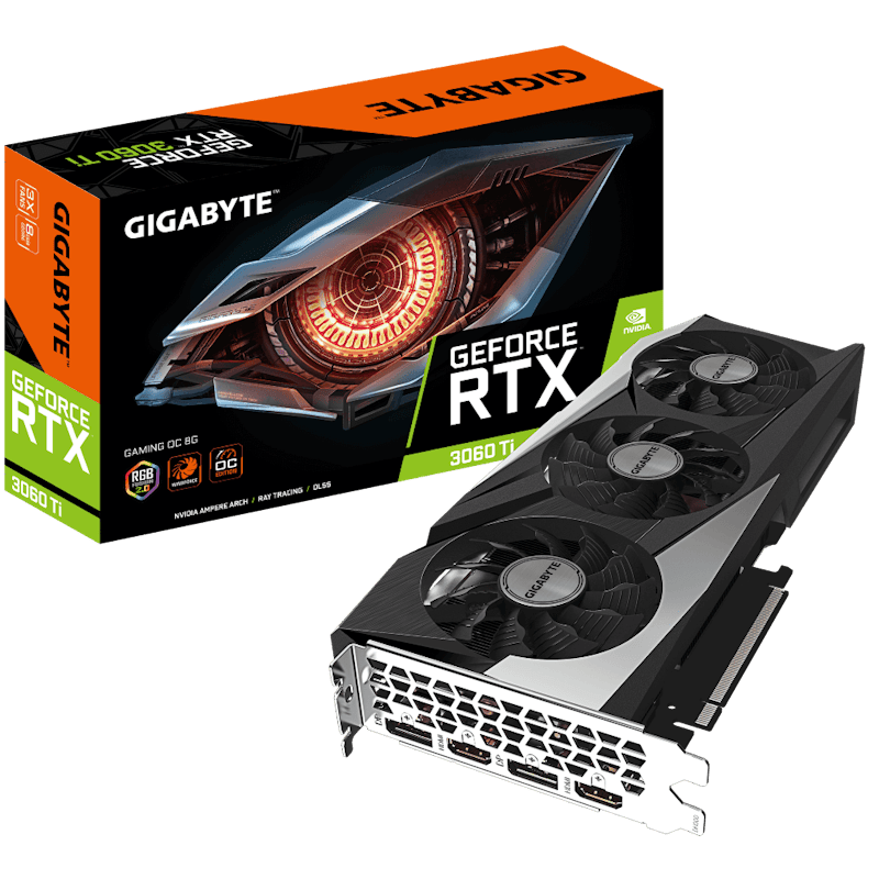 NVIDIA GIGABYTE GeForce RTX 3060 Ti GAMING (rev. 2.0) 8G OC LHR Graphics Card (GV-N306TGAMING OC-8GD Rev2)