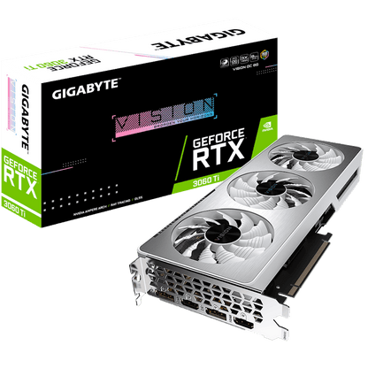 NVIDIA GIGABYTE GeForce RTX 3060 Ti VISION (rev. 2.0) 8G OC LHR Graphics Card (GV-N306TVISION OC-8GD Rev2)