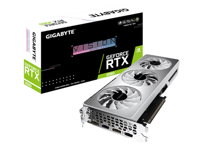 NVIDIA GIGABYTE GeForce RTX 3060 VISION OC 12G Graphics Card (GV-N3060VISION OC-12GD) White