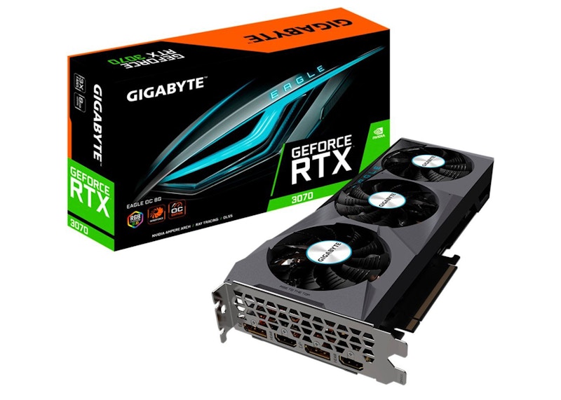 NVIDIA GIGABYTE GeForce RTX 3070 EAGLE 8GB OC (rev. 2.0) Graphics Card (GV-N3070EAGLE OC-8GD Rev2.0)