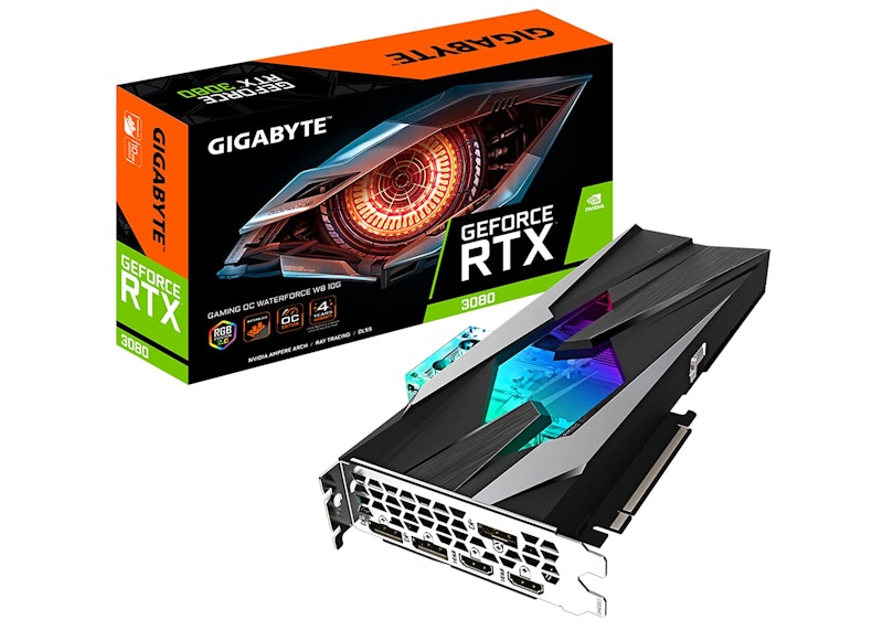 NVIDIA GIGABYTE GeForce RTX 3080 GAMING WaterForce 10G OC LHR Graphics Card (GV-N3080GAMINGOC WB-10GD REV2.0)