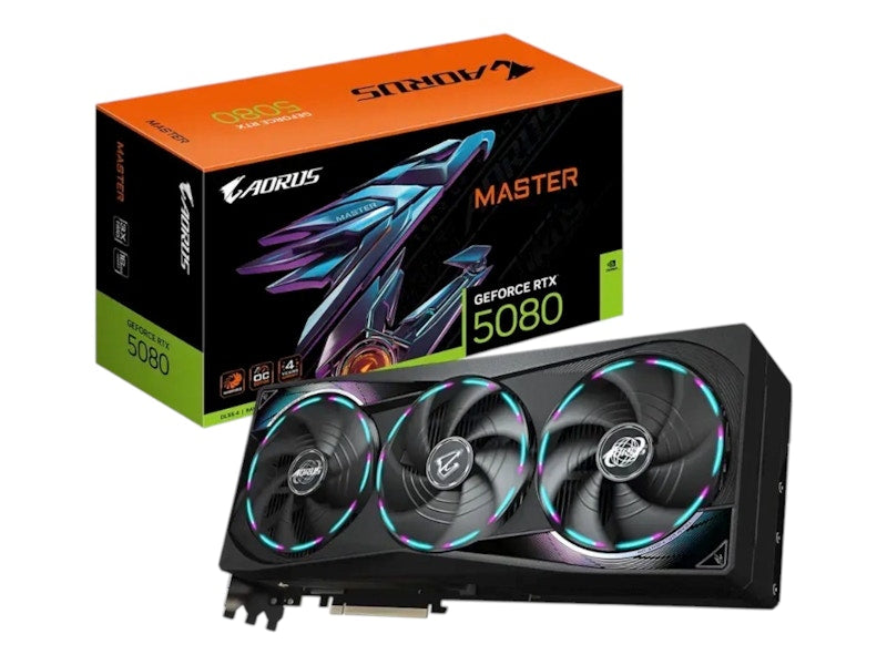 NVIDIA GIGABYTE GeForce RTX 5080 AORUS MASTER 16G GDDR7 Graphics Card GV-N5080AORUS M-16GD Black