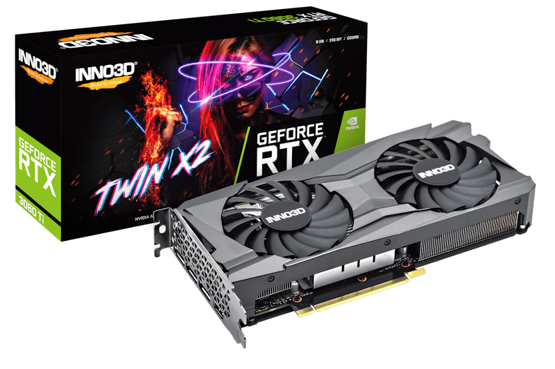 NVIDIA Inno3D RTX 3060 Ti Twin X2 8G LHR Graphics Card N306T2-08D6-1190VA32D