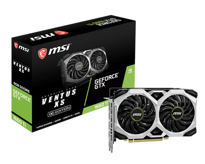 NVIDIA MSI GAMING GeForce GTX 1660 Ti OC 6G Graphics Card (GTX 1660 TI VENTUS XS 6G OC)