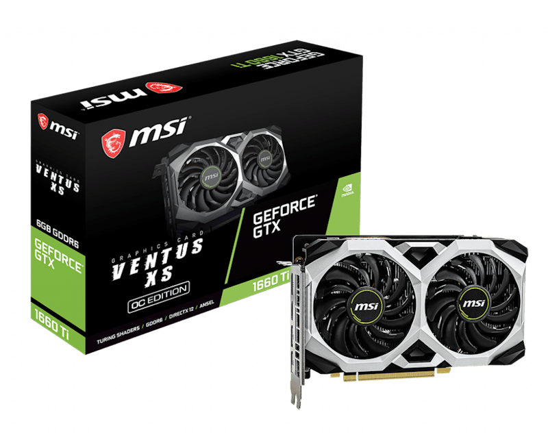 NVIDIA MSI GAMING GeForce GTX 1660 Ti OC 6G Graphics Card (GTX 1660 TI VENTUS XS 6G OC)