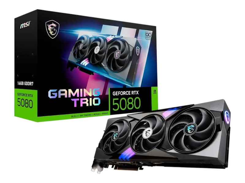 NVIDIA MSI GeForce RTX 5080 GAMING TRIO OC 16GB GDDR7 Graphics Card G5080-16GTC Black