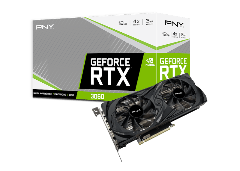 NVIDIA PNY GeForce RTX 3060 12G UPRISING Graphics Card (VCG306012DFMPB)