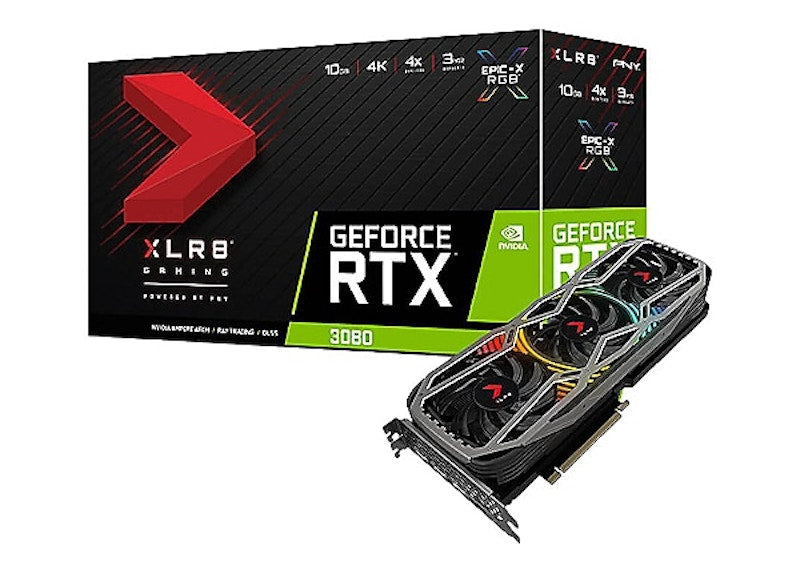 NVIDIA PNY GeForce RTX 3080 XLR8 Gaming REVEL EPIC-X 10GB LHR Graphics Card (VCG308010LTFXPPB)