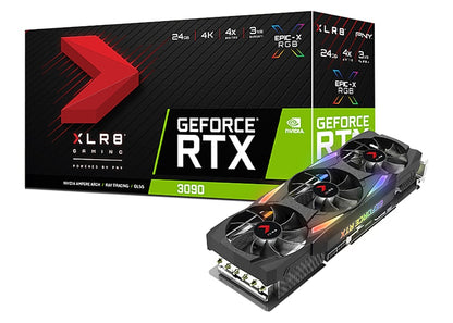 NVIDIA PNY GeForce RTX 3090 24GB XLR8 Gaming EPIC-X RGB Triple Fan Graphics Card (VCG309024TFXMPB)