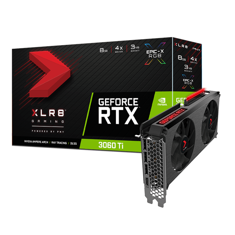 NVIDIA PNY Geforce RTX 3060 Ti XLR8 REVEL EPIC-X 8GB LHR Graphics Card (VCG3060T8LDFXPPB)