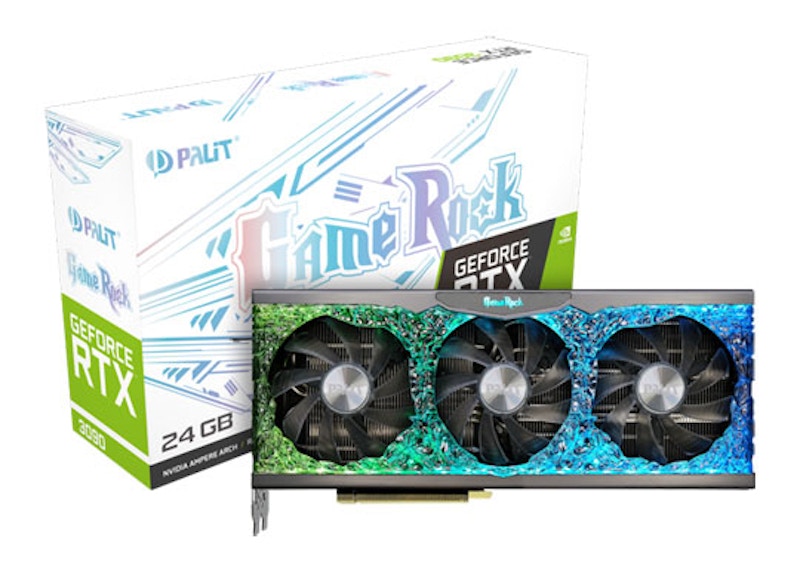 NVIDIA Palit GameRock Ampere GeForce RTX 3090 24G Graphics Card (NED3090T19SB-1021G)