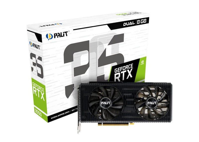 NVIDIA Palit GeForce RTX 3050 Dual 8G Graphics Card (NE63050019P1-190AD)