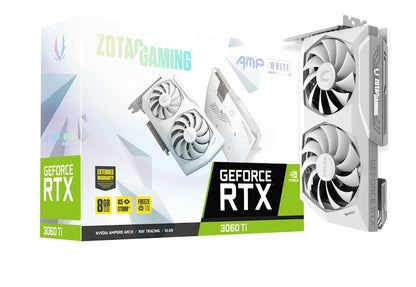NVIDIA ZOTAC GAMING GeForce RTX 3060 Ti AMP 8G LHR Graphics Card (ZT-A30610F-10PLHR) White Edition