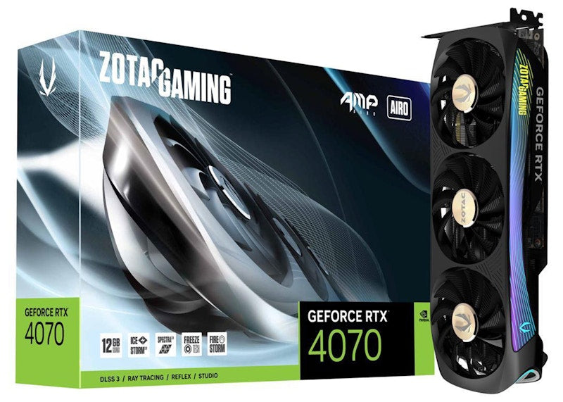 NVIDIA ZOTAC Gaming GeForce RTX 4070 AMP AIRO 12GB Graphics Card ZT-D40700F-10P