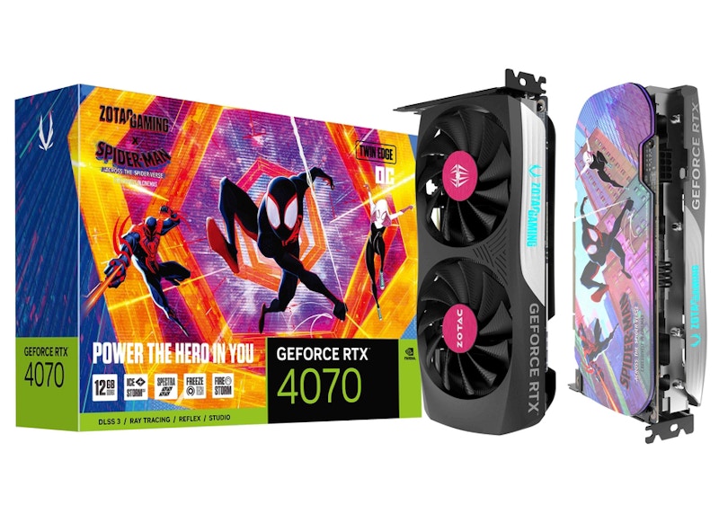 NVIDIA Zotac Gaming GeForce RTX 4070 Twin Edge 12GB OC Spider-Man Across the Spider-Verse Bundle ZT-D40700H-10SMP