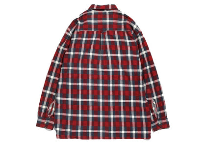 Needles Flannel Ribbon Button Down Shirt Red/Multi