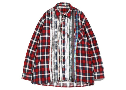 Needles Flannel Ribbon Button Down Shirt Red/Multi