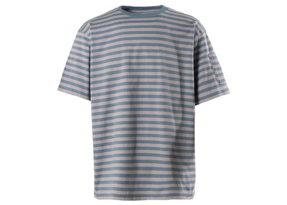 Needles S/S Crew Neck Stripe Jersey Tee Blue Grey