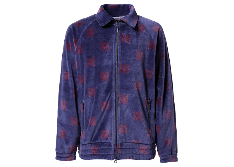 Needles Velour Papillon Track Jacket Purple Bordeaux