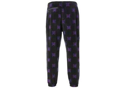 Needles Velour Papillon Zipped Track Pants Black Purple