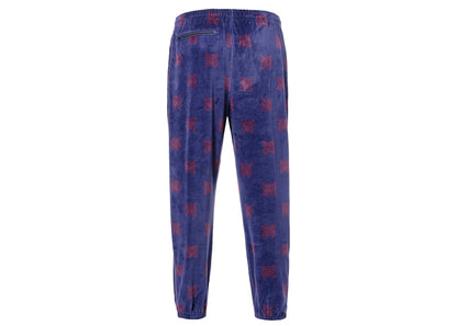 Needles Velour Papillon Zipped Track Pants Purple Bordeaux