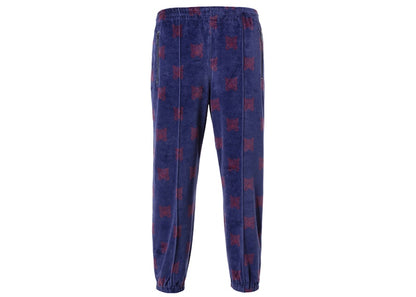 Needles Velour Papillon Zipped Track Pants Purple Bordeaux