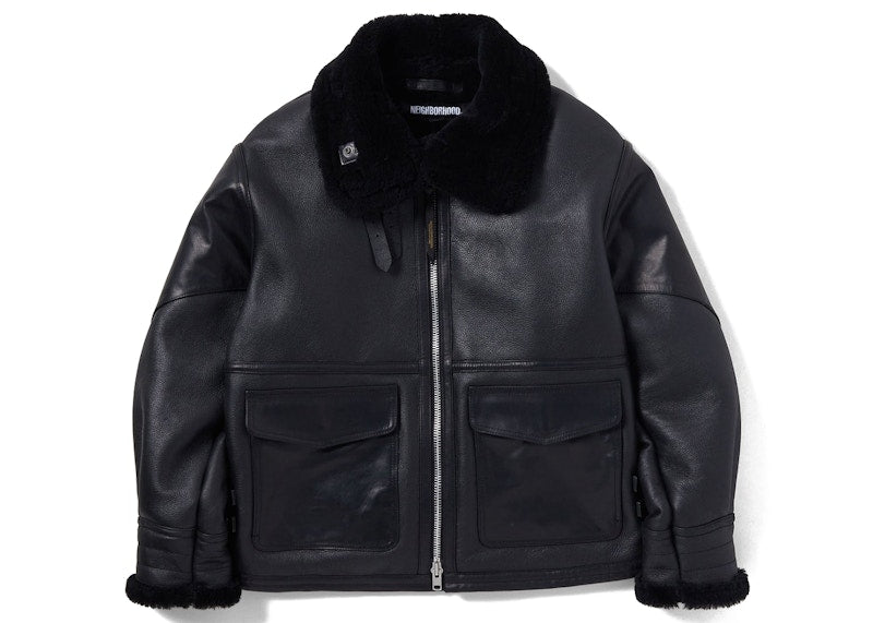Neighborhood Mouton B-3 Jacket Black Black