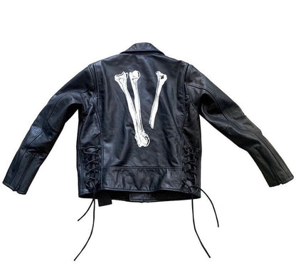 Neighborhood x Vlone Skeleton Leather Jacket Black/Green