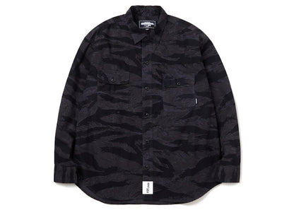 Neighborhood x Wind and Sea Camouflage Officer Shirt Black