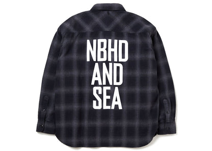 Neighborhood x Wind and Sea L/S Ombre Check Shirt Grey