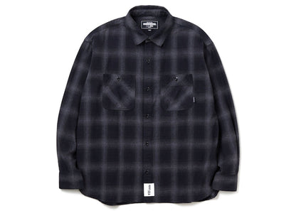 Neighborhood x Wind and Sea L/S Ombre Check Shirt Grey