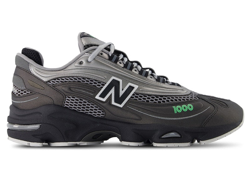 New Balance 1000 Dark Silver Metallic Lime Leaf