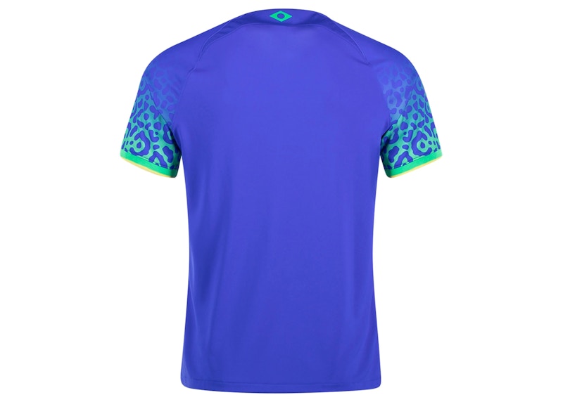 Nike Brazil 2022/23 Stadium Away Jersey Parmount Blue/Green Spark/Dynamic Yellow/Green Spark