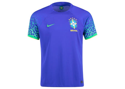 Nike Brazil 2022/23 Stadium Away Jersey Parmount Blue/Green Spark/Dynamic Yellow/Green Spark