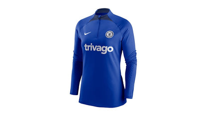 Nike Chelsea Women's Strike Drill Raglan Performance Quarter-Zip Top Blue