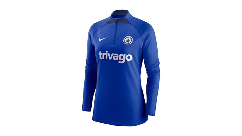 Nike Chelsea Women's Strike Drill Raglan Performance Quarter-Zip Top Blue