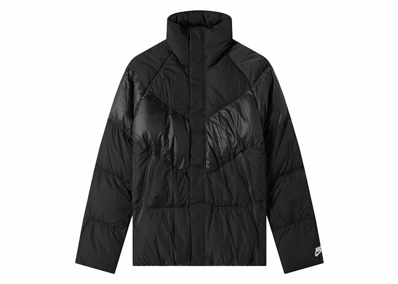 Nike Chevron Panel Puffer Down Jacket Raven Black