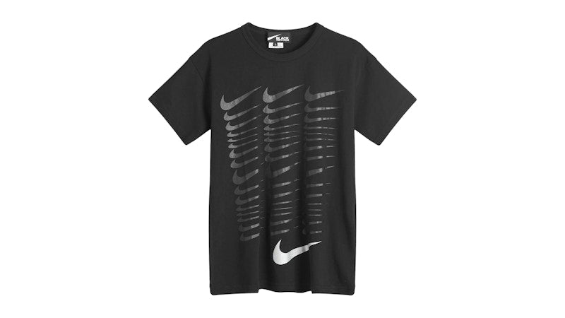 Nike Comme des Garcons Black Tonal Swoosh Print T-shirt Black