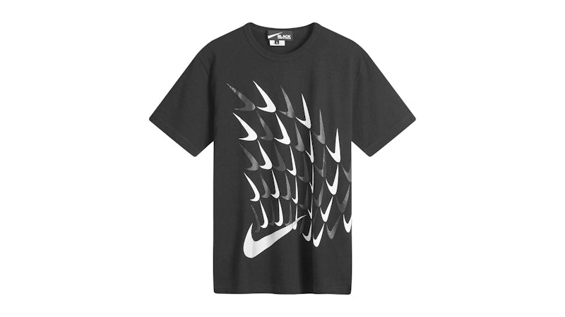 Nike Comme des Garcons Black Vertical Swoosh Print T-shirt Black