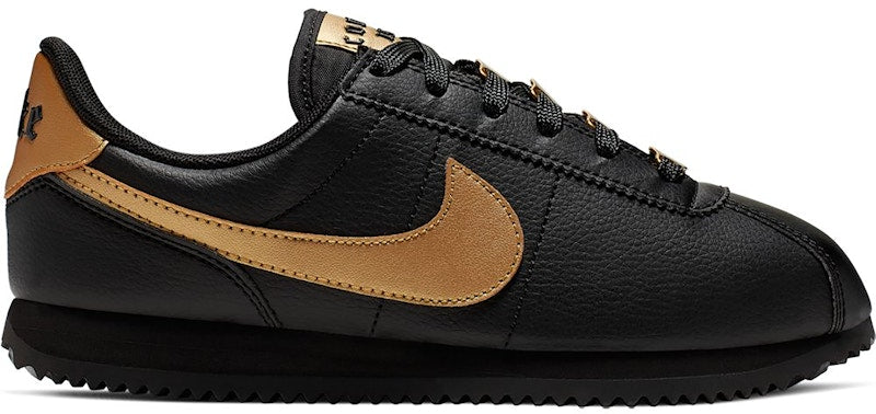 Nike Cortez Basic Black Metallic Gold (GS)